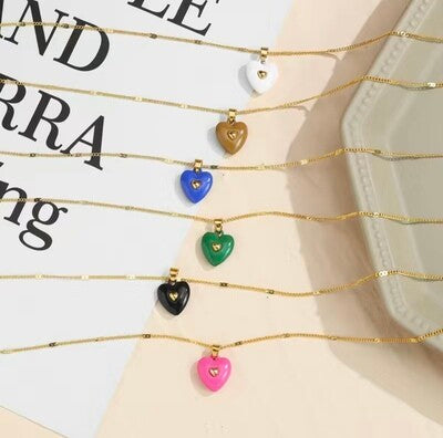 Heart pendant w necklace (Blue)💙💙💙