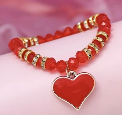 ❤️ RED HEART crystalline bracelet