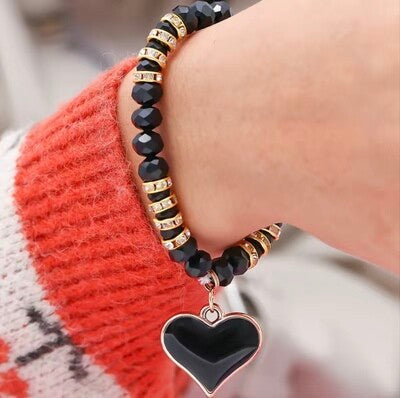 🖤🖤🖤 Black Heart Crystalline Bracelet