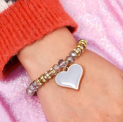 Grey heart 🤍crystalline bracelet