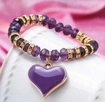 💜💜💜Purple Heart Crystalline Bracelet
