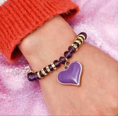 💜💜💜Purple Heart Crystalline Bracelet