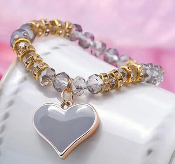 Grey heart 🤍crystalline bracelet