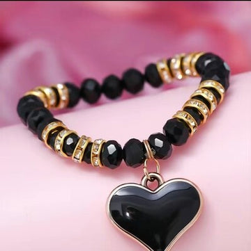 🖤🖤🖤 Black Heart Crystalline Bracelet