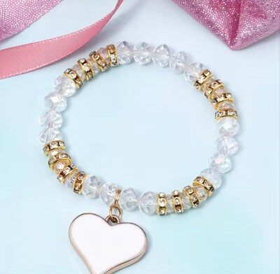 🤍🤍 🤍White  Heart Crystalline Bracelet