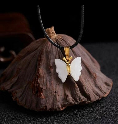 Butter fly  Jade (white)  🦋 necklace