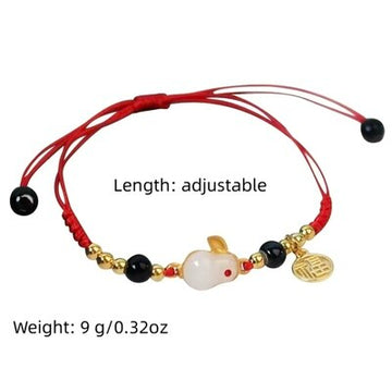 Jade bunny (red) bracelet