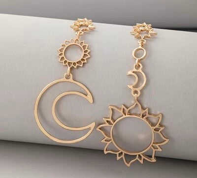 ☀️ Sun & moon 🌙 gold earrings