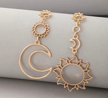 ☀️ Sun & moon 🌙 gold earrings