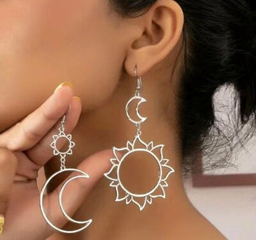 Silver Moon 🌙 with Sun ☀️ earrings