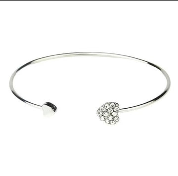(Silver)) heart bangle 1 pc