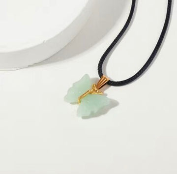 Jade Green Butterfly Necklace