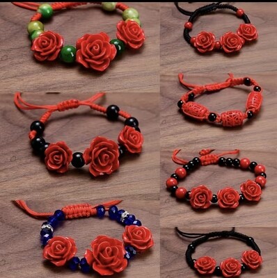 Rose Bracelet (Black Beads)🌹🌹🌹