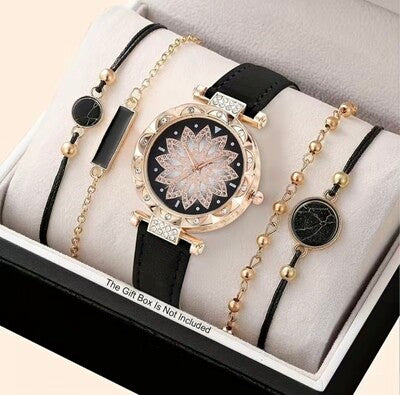 Jazzy Black Watch with Bangle Set 🖤bracelets