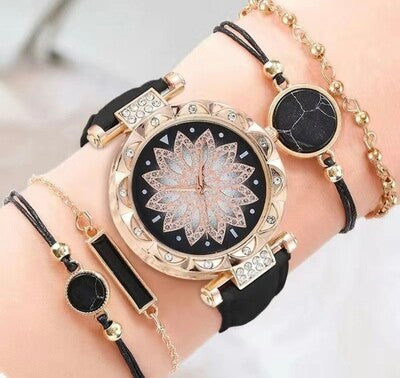 Jazzy Black Watch with Bangle Set 🖤bracelets