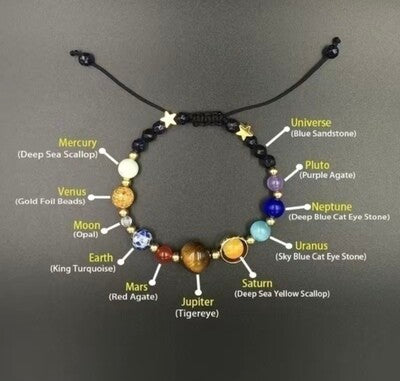 The universe and galaxy bracelet with all of the planets 🌍