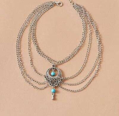Bohemian silver anklet 🦋